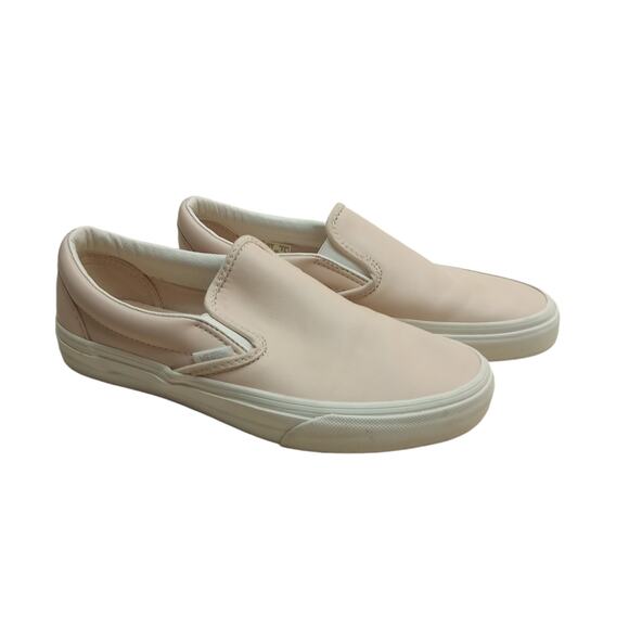 Vans Unisex 6.5/ 8 Classic Leather Slip-On Sneaker Whisper Pink Low Top - Picture 1 of 7